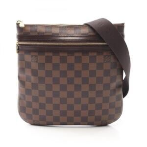 LOUIS VUITTON Authentic Brown Damier Leather Pochette Shoulder Bag